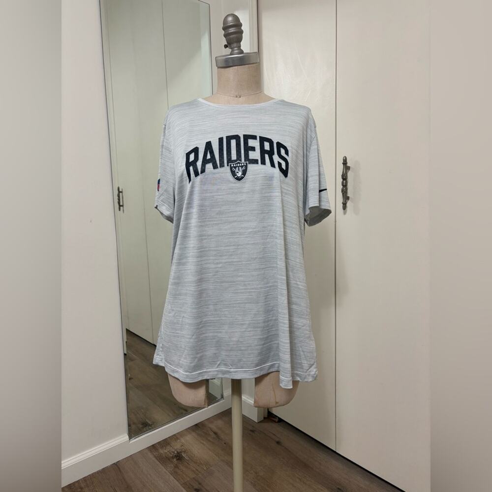 Nike Raiders Women’s XL Gray Dri-FIT NFL Short Sleeve Tee Athletic Fan Shirt